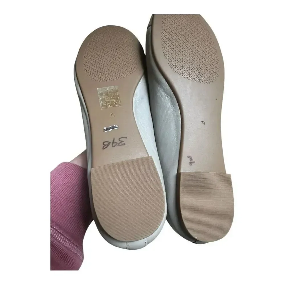 Tory Burch | 60226 Everly Cap Toe Ballet Nappa Leather French Gray | 7.5